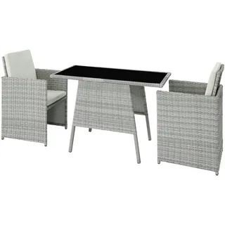 Tectake Lausanne Set 3-tlg. hellgrau