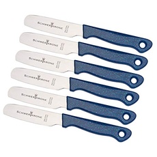 Schwertkrone 6er Set Brötchenmesser mit Mikroverzahnung und Glitzer-Griff - Frühstücksmesser aus rostfreiem Edelstahl, 20cm - Brotzeitmesser