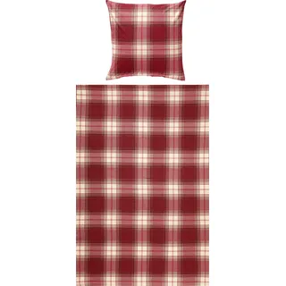 REDBEST Bettwäsche Biber rot Größe 1x 135x200 cm + 1x 80x80 cm
