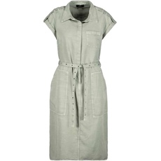 monari Summer Stories Damen Blusen-Kleid mit Bindeband Alltags-Kleid im Pilotblusen-Stil 46416330 Grün
