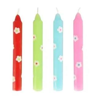 Ameisenkeks® 4 x Geburtstagskerzen Blümchen blumig bunt preiswert im 4er Set