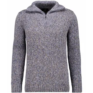 Troyer RAGMAN, Herren, Gr. 52, blau (blau, 177), Strick, 100% Baumwolle, hoch geschlossener Ausschnitt, Pullover Troyer
