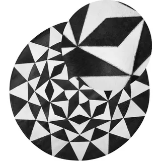 Beliani Turgutlu Kurzflorteppich 140 x 140 cm Schwarz