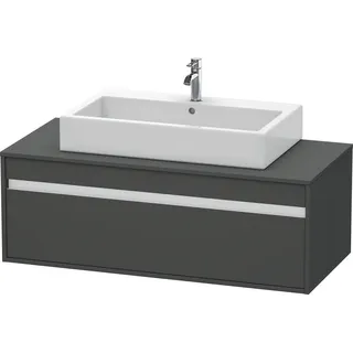 Duravit Ketho Konsolenwaschtischunterbau wandhängend, 1200x426x550 mm, 1 Auszug, für Aufsatzbecken mittig, KT669604949, Farbe: Graphit Matt Dekor
