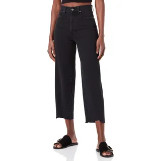 7 For All Mankind Damen Dylan Collide With Angled Hem Jeans, Schwarz, 25W / 25L EU