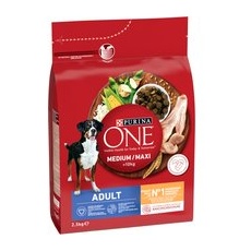 2x2,5kg Pui Adult Medium/Maxi Purina ONE Hrană uscată câini