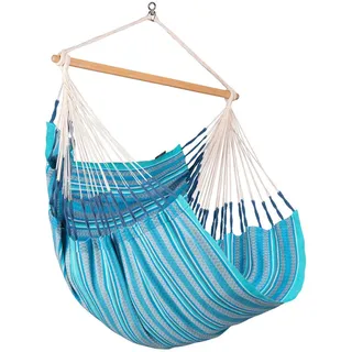La Siesta Hängesessel , Blau, Hellblau, Dunkelblau , Holz, Textil , Bambus , 110x160x180 cm , Gartenmöbel, Gartenschaukeln, Hängesessel