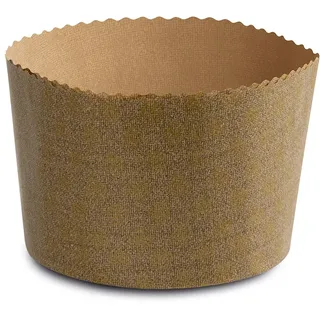 Guardini Panettone-Einweg 2 Förmchen hoch Ø 15,5 cm - maximale Teigmenge 750 g Backpapier beige