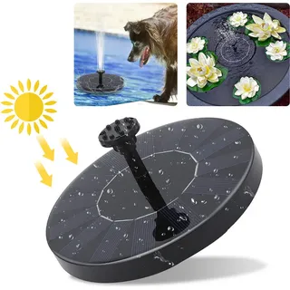 Jiubiaz Solar Springbrunnen Solar Teichpumpe Gartenpumpen Solarpumpe mit 1.5W Monokristalline Solar Panel Schwimmender Dekoration für Garten Kleiner teich Vogelbad Fisch-Behälter Pool