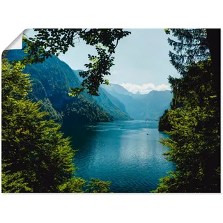 Artland Wandbild »Malerwinkel Königssee- Alpen«, Berge, (1 St.), als Leinwandbild, Poster, Wandaufkleber in verschied. Größen, blau