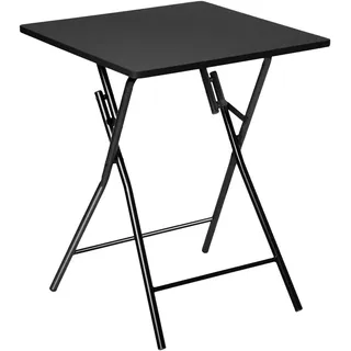 Avilia Klappbarer Beistelltisch aus Metall – perfekt für Ihren Garten – Beistelltisch – Kleiner Balkontisch – Klappbarer Strandtisch – 60 x 60 x 75 cm, Schwarz