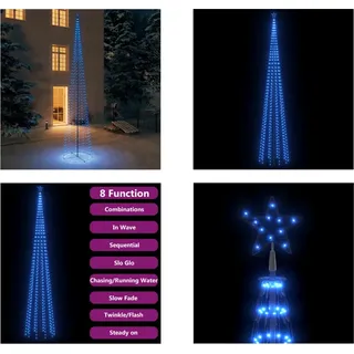 vidaXL Weihnachtsbaum Kegelform 752 LEDs Deko Blau 160x500 cm - Weihnachtsbaum - Weihnachtsbäume - Kegel Weihnachtsbaum - LED Weihnachtsbaum - Blau