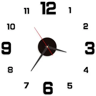 Vernisassize Wanduhr Kleben Groß Modern 3D DIY 40CM Wanduhren zum Kleben Leise und Selbstklebend Wand Uhr Mute Uhr Wandtattoo Dekoration für Wohnzimmer, Schlafzimmer, Küche, Büro wanduhr kleben