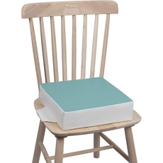 Kalawen Sitzerhöhung Stuhl Kind Kalawen 32 x 32 x 8 cm Sitzkissen Kinder für Baby PU Waschbar Tragbare Sitzerhöhung mit 2 Sicherheitsschnalle Gurte Kindersitzkissen, Grün