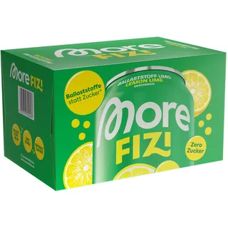 MORE Nutrition MORE Fizi, Lemon Lime, 330 ml (6er Pack) | Ballaststoff-Limo mit 10 g Ballaststoffe pro Dose