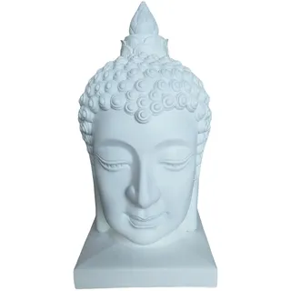 Relaxdays Buddha-Kopf , weiß , Kunststoff , 36.3x66.8x36.3 cm, , Dekoration, Dekofiguren & Skulpturen, Buddha-Statuen