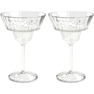 koziol Superglas Club No. 16, 2 Stück, 250 ml, Margarita-Glas aus kristallklarem Kunststoff, luxuriös, unzerbrechlich, wiederverwendbar, Party, Camping, 2er Set