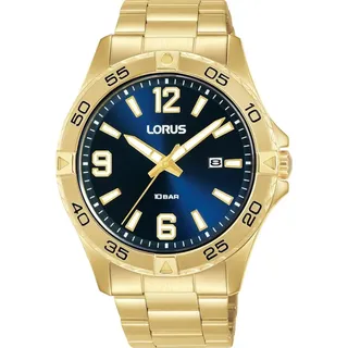 LORUS Herren Analog Quarz Uhr mit Edelstahl Armband,Gold