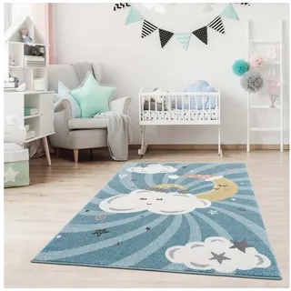 Carpet City »Anime9380« rechteckig 11 mm Höhe Teppich Mond, Wolken, Sterne, Weicher Flor,