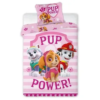 Paw Patrol Rosa - Kinder Jugend Bettwäsche Set 140 x 200 Baumwolle für Mädchen - Bunt, Rosa