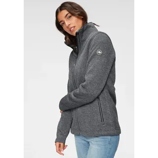 Polarino Strickfleecejacke, ohne Kapuze, für den Herbst, aus wärmendem Material, sportlicher Stil, grau