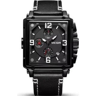 Uhr MEGIR VI-38571 - Quadratisches Design in Schwarz KP38571 - Schwarz