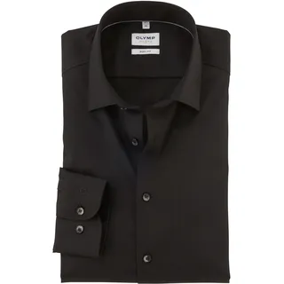 OLYMP Businesshemd »Level Five body fit« schlichtes Design, schwarz