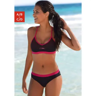 Venice Beach Bustier-Bikini mit abgetönten Details, schwarz, pink