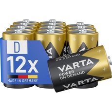 VARTA Batterien D Mono, 12 Stück, Power on Demand, Alkaline, Vorratspack, smart, flexibel, leistungsstark, ideal für Computerzubehör, Smart Home Geräte, Made in Germany [Exklusiv bei Amazon]
