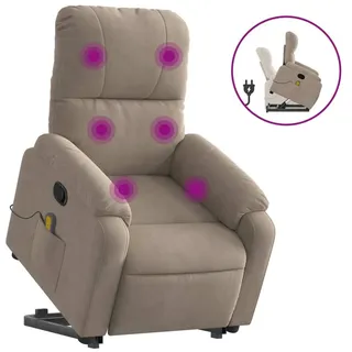 Massagesessel mit Aufstehhilfe Taupe Mikrofasergewebe - Taupe