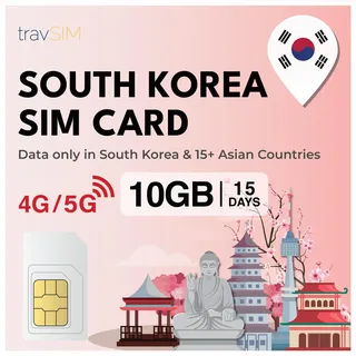 travSIM SIM-Karte für Südkorea | 10GB mobile Daten | Verwenden Sie Voip-Apps wie Whatsapp und Messanger, um nachrichten zu versenden, anrufe zu tätigen | Der SIM-Karte für Südkorea ist 15 Tage gültig.