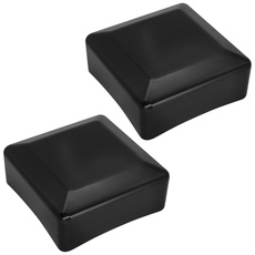 SKIR'CO (2 Stück) Zaunpfostenkappen, quadratisch 80 x 80 mm, schwarze Kunststoffkappen für Zaunpfosten, Farbe Schwarz RAL 9005