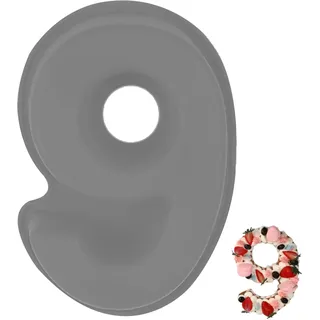YXHZVON Kuchenform Zahlen Silikon Backform Zahl 9, Number Cake Backform, Groß 3D Zahlen Tortenform, Antihaftige DIY Motivbackformen für Kindergeburtstag, Hochzeit Jubiläum(Grau)