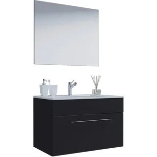 VCM Badmöbel-Set Badinos 2-tlg. Schwarz