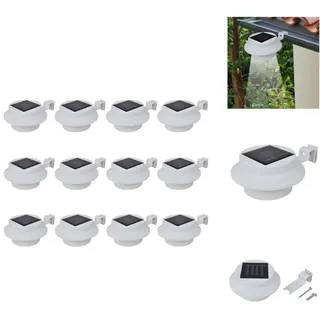 vidaXL Solar-Außenleuchten für Zaun 12 Stk. LED Weiß - Außenbeleuchtung - Weiß