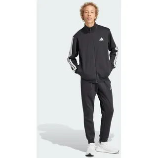 adidas Herren Sportswear Basic 3 Stripes Fleece Track Suit, Black, XXL