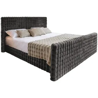 kaiser möbel Boxspringbett mit bettkasten, matratze, topper, Blanket stoff Bubble 120x200 cm Graphit H2-Pocket - Dunkelgrau
