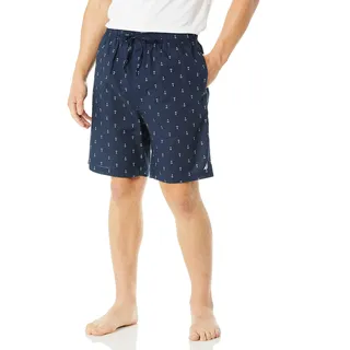 Nautica Herren Soft Woven 100% Cotton Elastic Waistband Sleep Pajama Short Schlafanzug, weich, gewebt, 100% Baumwolle, elastischer Bund, kurz (1er Pack)