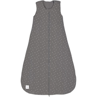 LÄSSIG Baby Ganzjahres Schlafsack ohne Ärmel unisex/Sleeping Bag Interlock Spots anthracite, Größe 50/56 0-2 Monate