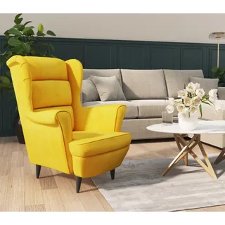 vidaXL Sessel Senfgelb Samt - Sessel - Wohnzimmersessel - Loungesessel - Lounge Sessel - Gelb