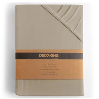 DecoKing Spannbettlaken Baumwolle-Jersey 200 x 220 cm Gold