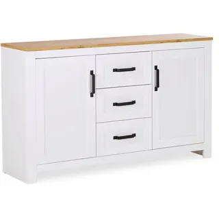 Homestyle4u Sideboard 150 x 89 x 41 cm Weiß