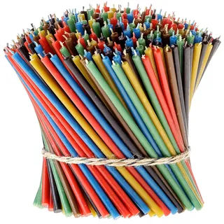 Danilovo Bienenwachs Kerzen (Mehrfarbige) - Orthodoxe Kerzen für Gebet Rituals Tischdeko - Ungiftig, Ruß - Tropffrei, Lang, Nachhaltige Produkte, 300 Stück (6 Farben, Höhe 16,5 cm)