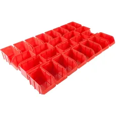 hünersdorff 26x Sichtbox Stapelbox Lagerbox in Größe 3, aus Polypropylen, hohe Formstabilität und Belastbarkeit, Farbe : Rot