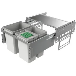 Cox® Base 360 K/600-3, Abfallsammelsystem, mit Biodeckel, hellgrau, H 360 mm - Hellgrau