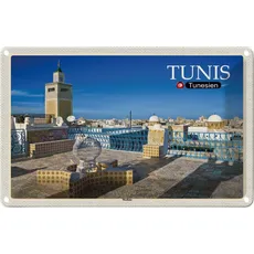 Blechschild 20x30 cm - Tunis Tunesien Medina Moschee