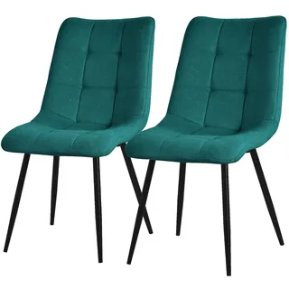 ML-Design Esszimmerstuhl 2Er Set Petrol Polyester