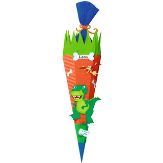 Ursus 9850025 - Schultüte Bastelset Dino, sechseckig, Höhe ca. 68 cm, Duchmesser ca. 20 cm, inklusive Bastelanleitung und Vorlagebogen, zum Selbstbasteln, ideal für die Einschuluung