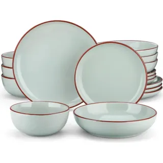 Giada Tida Tafelservice – 32-teilig – 8 Personen – Jade – Essteller – Frühstücksteller – Tiefe Teller – Küchenservice - Grün