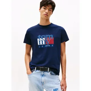 Tommy Hilfiger Tommy Jeans Rwb Flag Slim Fit Kurzarm-t-shirt - Dark Night Navy - M